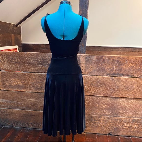 Vintage Velvet Drop Waisted Cocktail Dress w Rockabilly 50’s Bombshell Goth Vibe - Picture 7 of 12